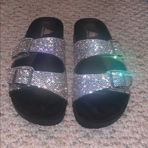 Black Rhinestone Sandals